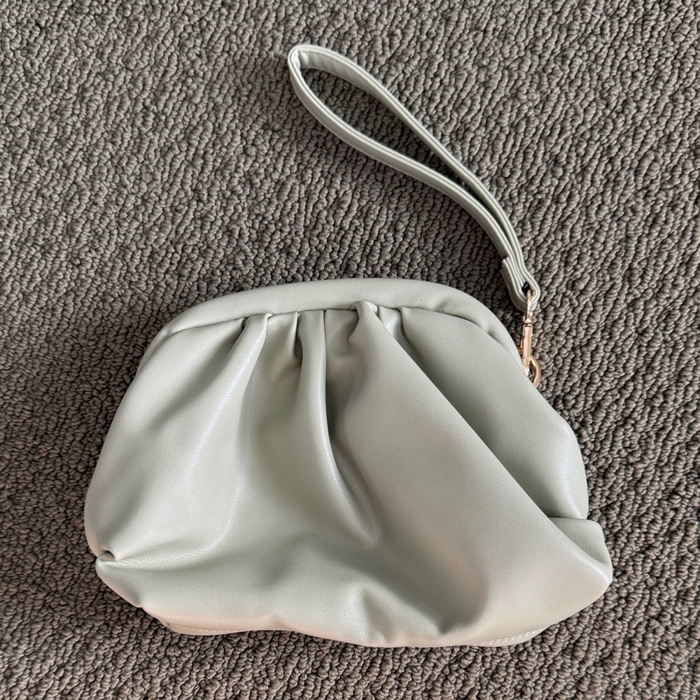 Pistachio Vegan Leather Wristlet Clutch